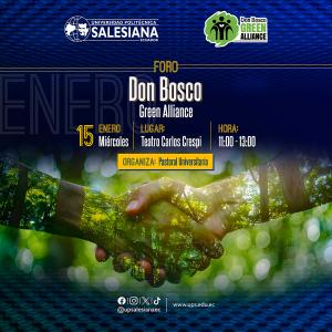 Afiche del Foro Don Bosco Green Alliance